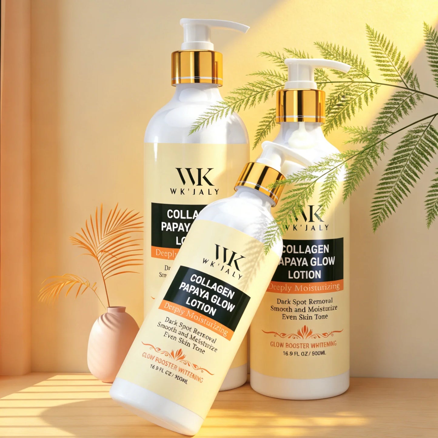 WK JALY Whitening Skin Care Set, Moisturize With Collagen, Glutathione, Natural Turmeric, Remove Acne, Dark Spot, Even Skin Tone