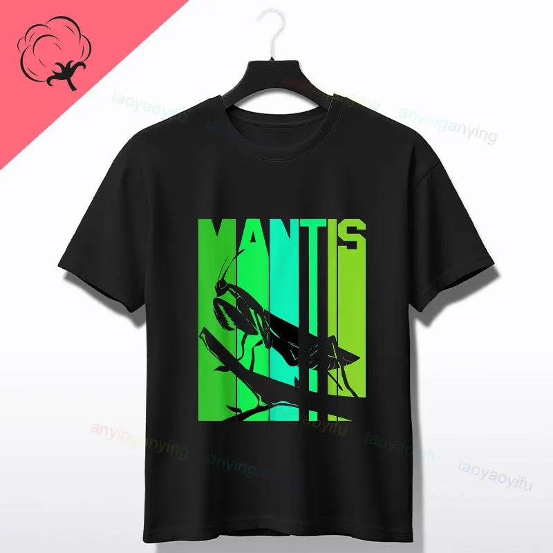 Praying Mantis Insects Bug Love Praying Mantis- Retro T-Shirt 100% Cotton Short Sleeve O-neck Tee Humor Style Design Casual Wear