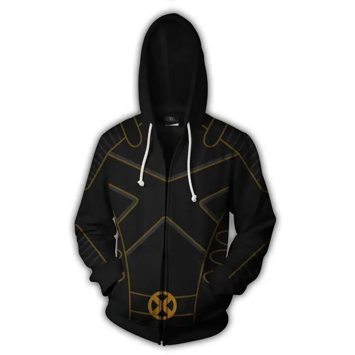 Movie X Men Hoodies Scott Summers Hooded Cyclops Wolverine Cosplay Jacket Phoenix Printing Sweatshirt Zipper Hoody Clothes Coat