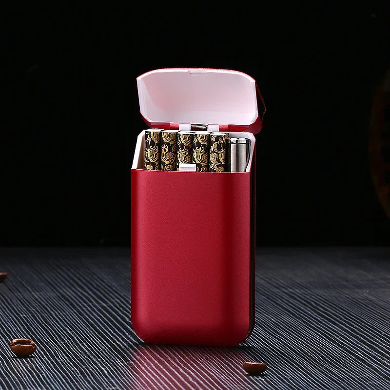 Small Cigarette Case Lighter Integrated USB Rechargeable Windproof Lighter Creative Split Cigarette Lighter Men's Gadget