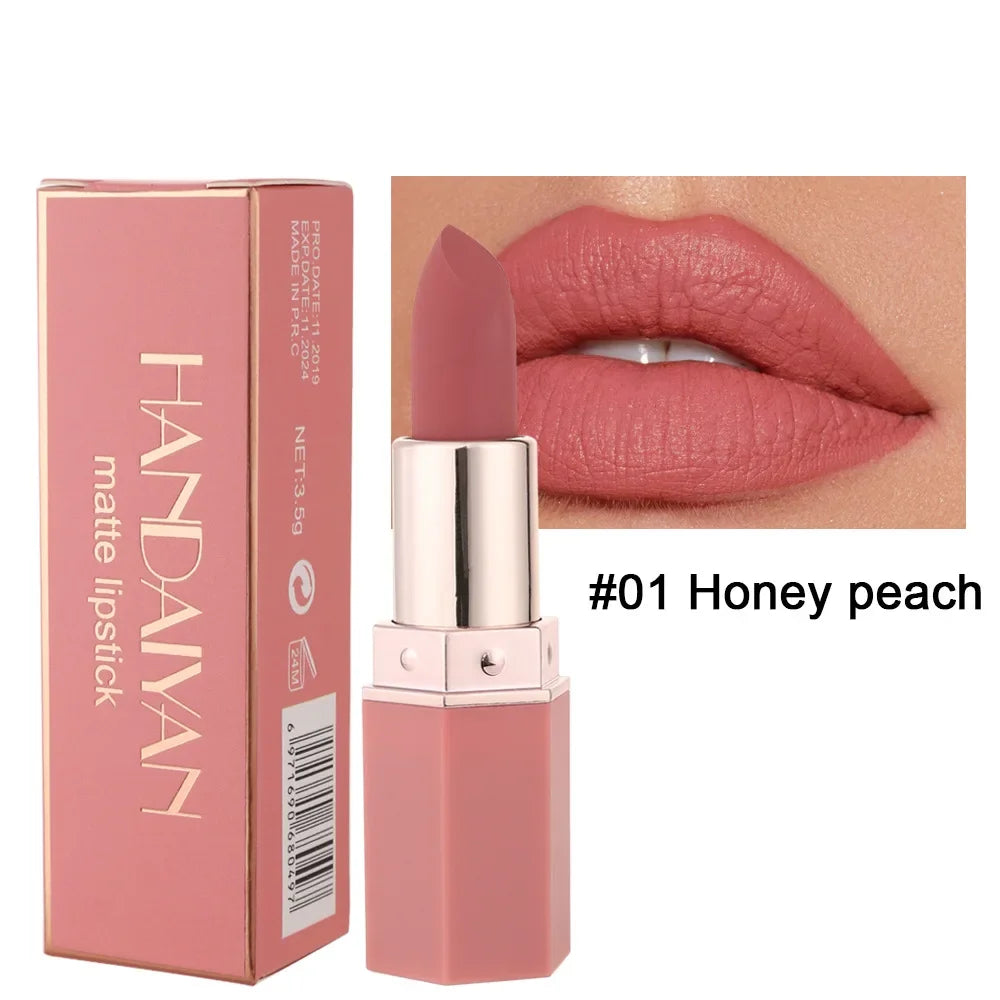 Long Lasting Velvet Matte Lipstick Waterproof Non-stick Cup Lip Sticks Sexy Nude Brown Red Pink Lipsticks Women Makeup Cosmetics