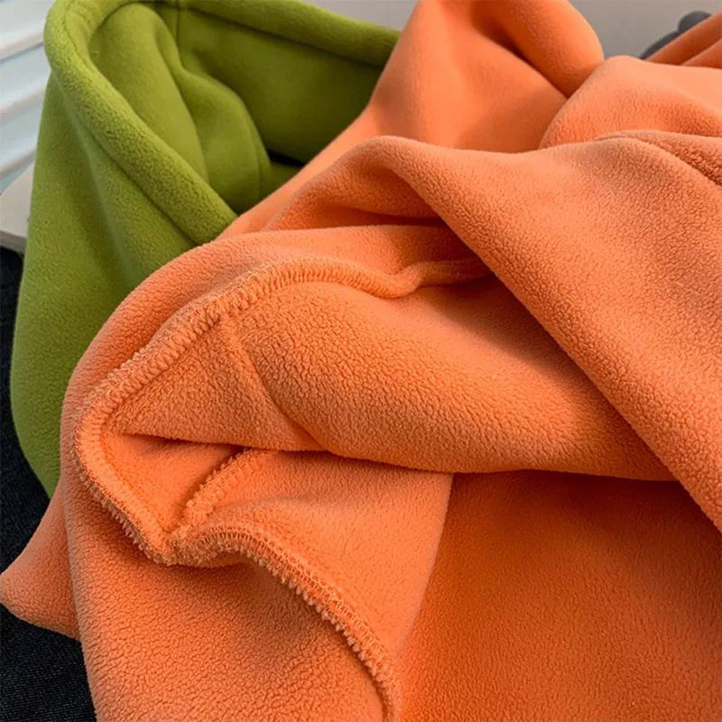 Autumn Korean Solid Hoodies Women Fashion Loose Pocket All Match Warm Pullover Tops Y2K Oversized Streetwear Casual Sweatshirts