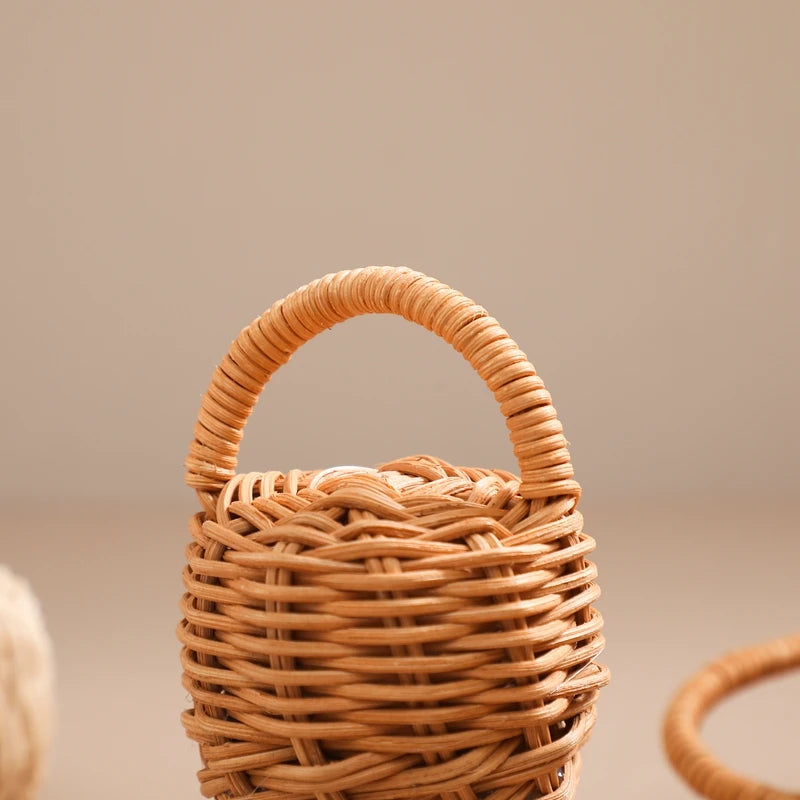 Baby Toys  Rattan Pine Bell  Wooden Rattan Toys  Wooden Baby Rattle  Rattan Toy  Bell rattle Toy Baby pro  Baby Comfort Products