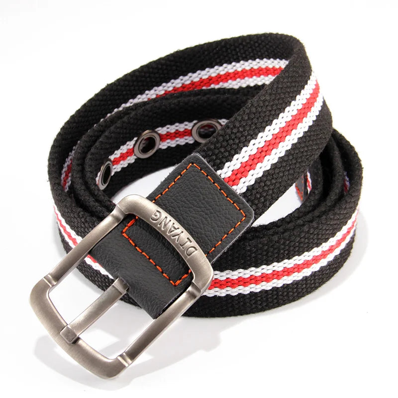 Belt, men's canvas buckle belt, casual work pants belt, young people's trend pants belt, versatile student trend fashion belt