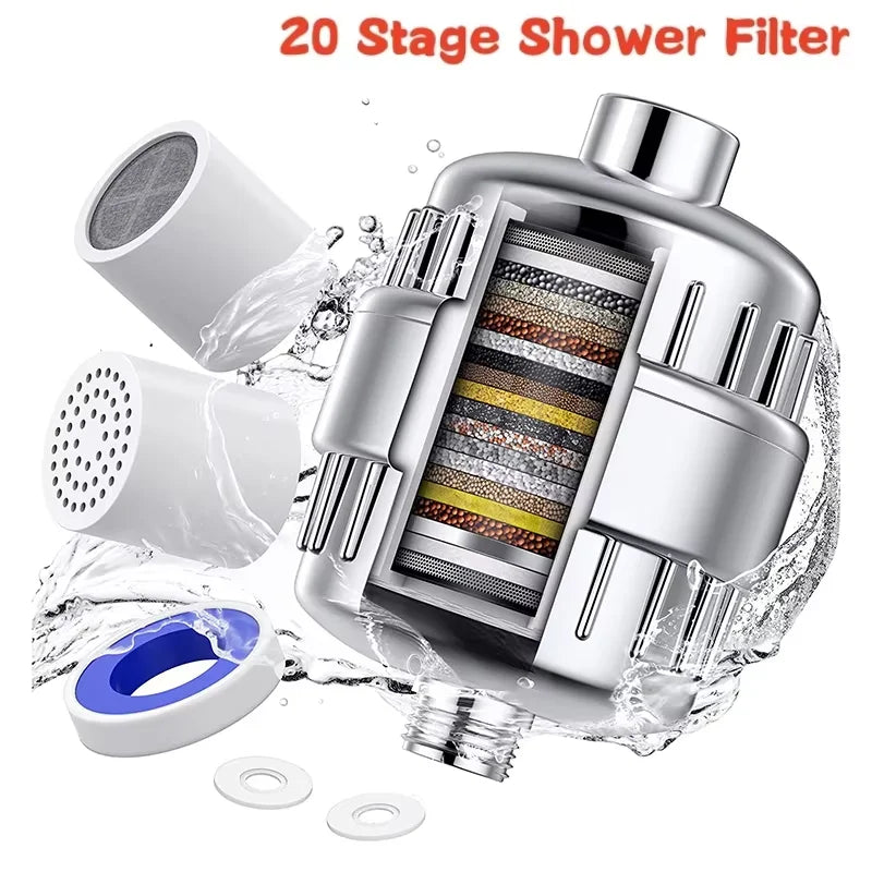 Bathroom household water purifier shower filter 15-20 level filter cartridge water purification set to remove residual chlorine