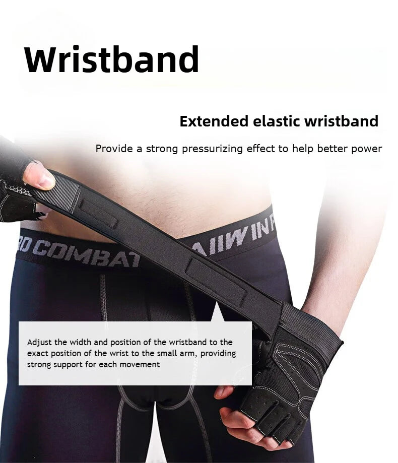Workout Gloves for Men Women Half Finger Glove with Wrist Wrap for Sport Weight Lifting Training Bicycle Motorcyclist Gym Glove