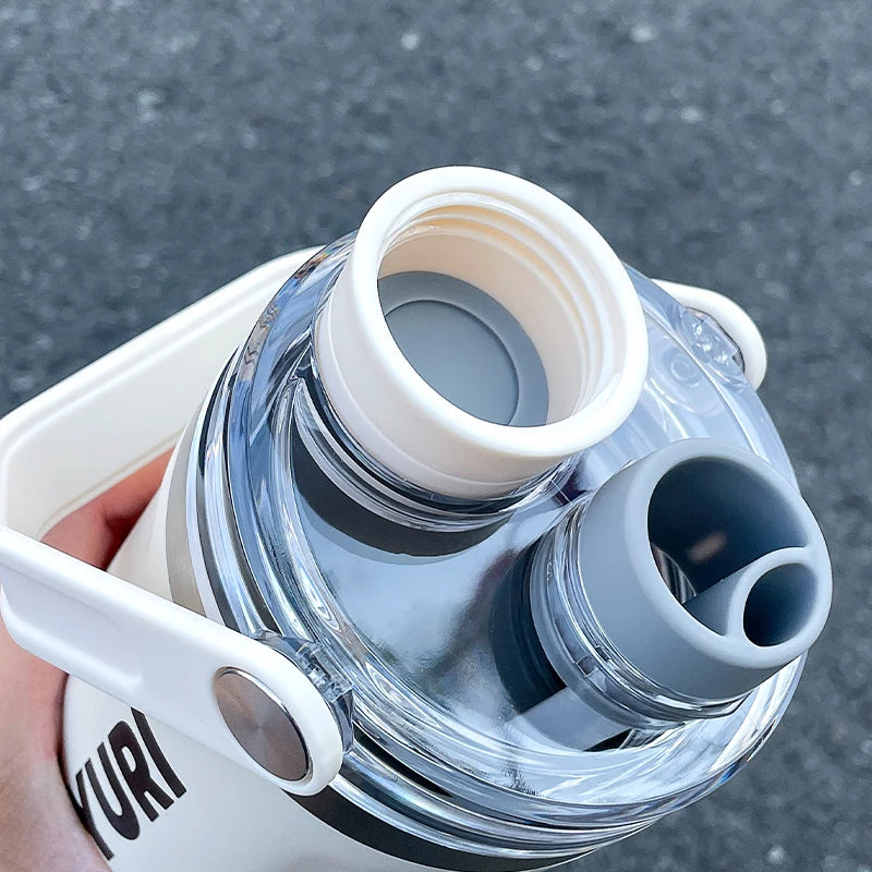 1pc 800ml magnetic lid insulated water bottle, minimalist letter print handle water cup, office and outdoor insulated cup