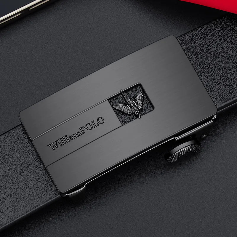 Genuine leather men's business belt with automatic buckle, high-end belt, fashionable and personalized belt