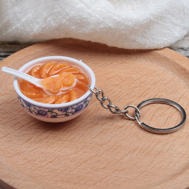 New Styles Simulation Food Key Chains Bowl High Quality Bowl Shape Key Chain Pendant Wholesale