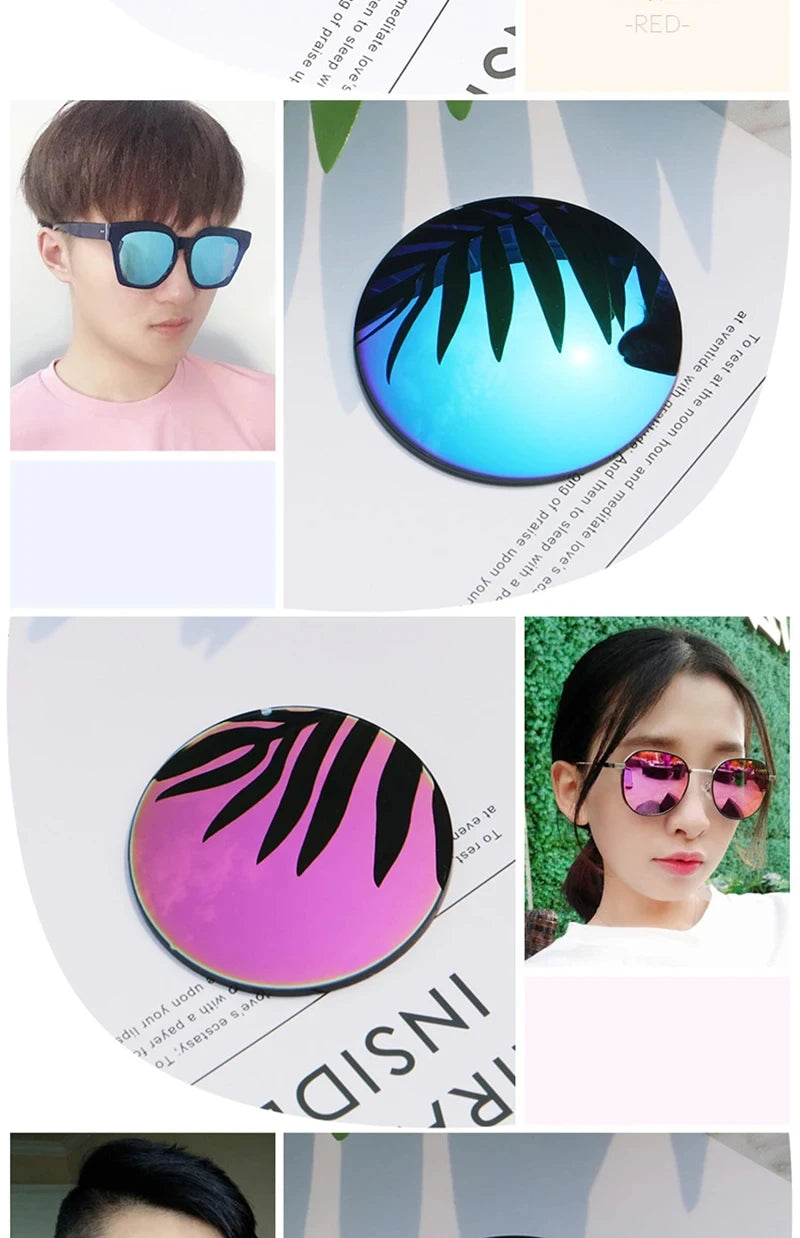 Polarized Optical Sunglasses Lenses 1.56 1.61 1.67 Mirror Prescription Myopia Aspheric UV400 Driving Sun Glasses colorful Lens