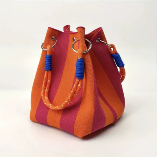 Ladies Retro Multicolor Handbag - Large Capacity Tote Bag with Buckle Closure And Fixed Shoulder Strap Durable for Work And Trav