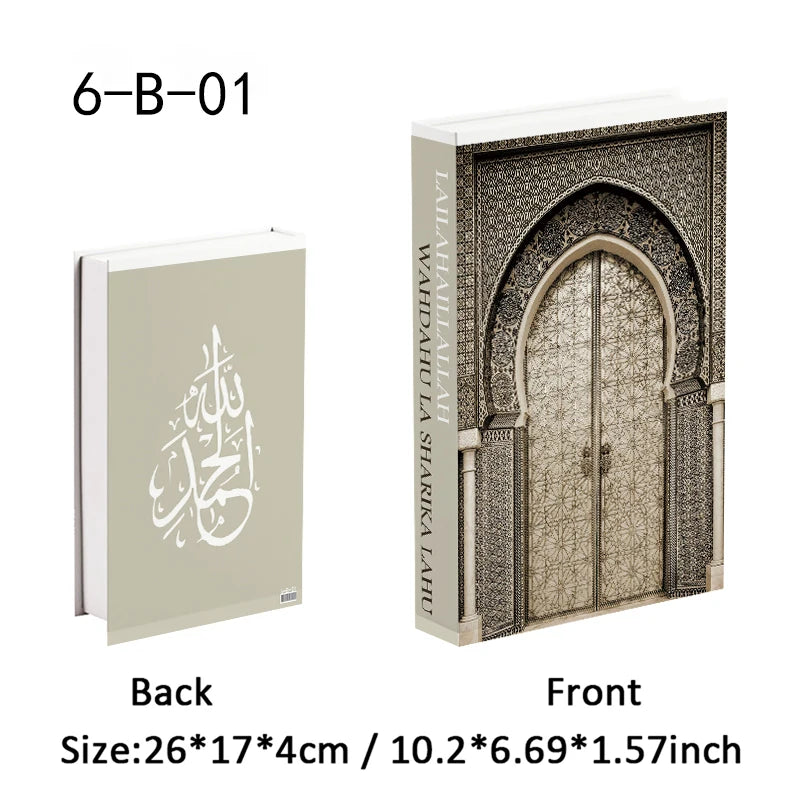 Islamic Fake Book Storage Box Luxury Decorative Books Kaaba Mosque Muslims Moroccan Coffee Table Home Bedroom Ramadan Decor 2026