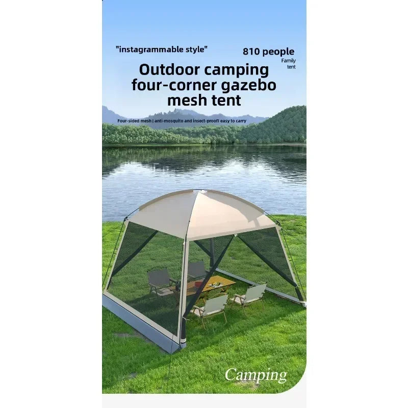 Large Outdoor Tent Canopy Sunshade Screen Gazebo Portable Mosquito Proof Camping Shelter