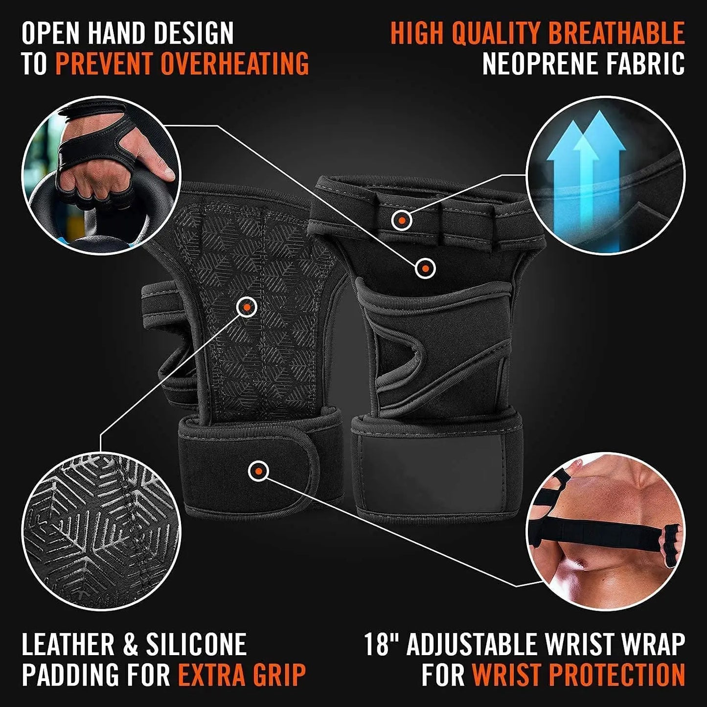 Fitness Men Women Gloves Gym Weightlifting Half Finger Wrist-Protecting Gloves Training Dumbbells Anti-Callus Anti Slip Gloves