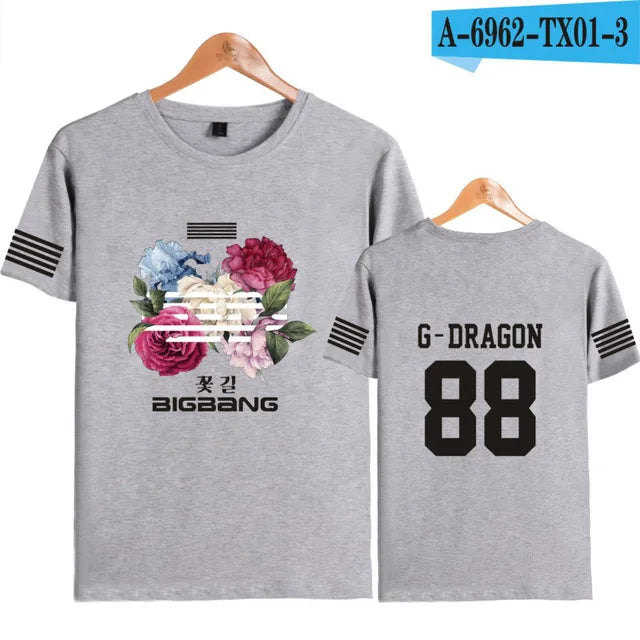 BIGBANG T Shirt Kpop G DRAGON T.O.P T Shirt Women Men Summer Short Sleeve Tee Korean Popular Fashion Gdragon Clothes For Fans