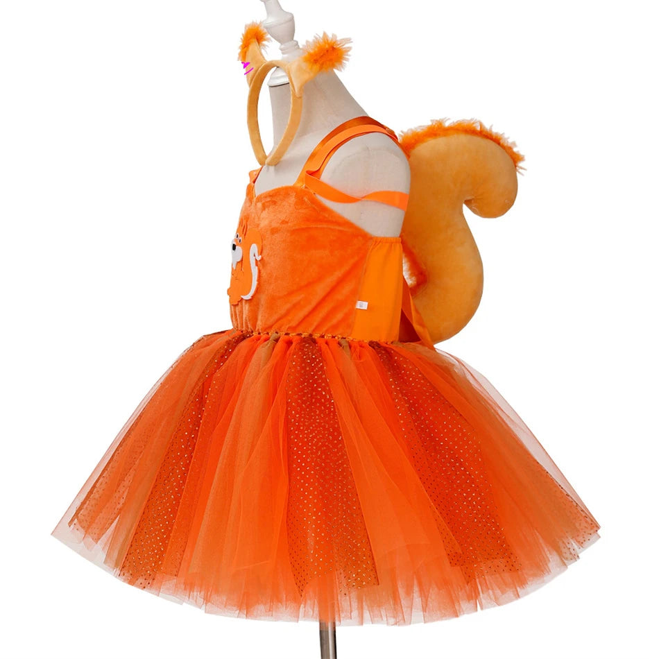 Girl Cartoon Raccoon Sloth Koala Piggy Rabbit Tutu Sling Dress Children Cosplay Festival Performance Dance Costume Headband Sets
