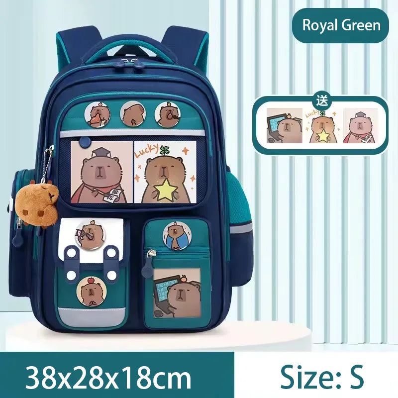 Capibara Student Schoolbag, Large-capacity Children Backpack.Girl Boy Kids Back To School Book Bags