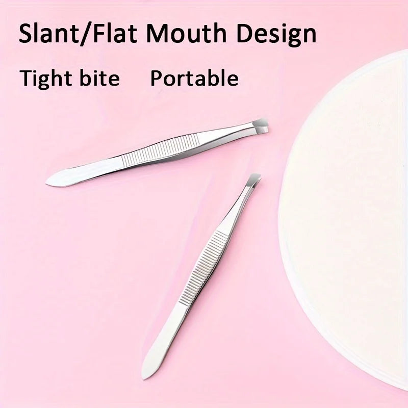 Hair Removal Tweezers Gradient Eyebrow Makeup Tool Stainless Steel Slant Eyebrow Clipper Hair Removal and Makeup Tool