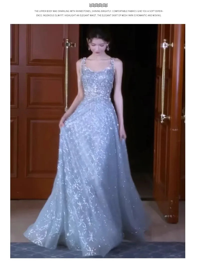 Stunning Bridal Gown Women's Fashion Evening Dress Graduation Engagement Party Heavy Embroidery Beautiful Elegant New Bride D...