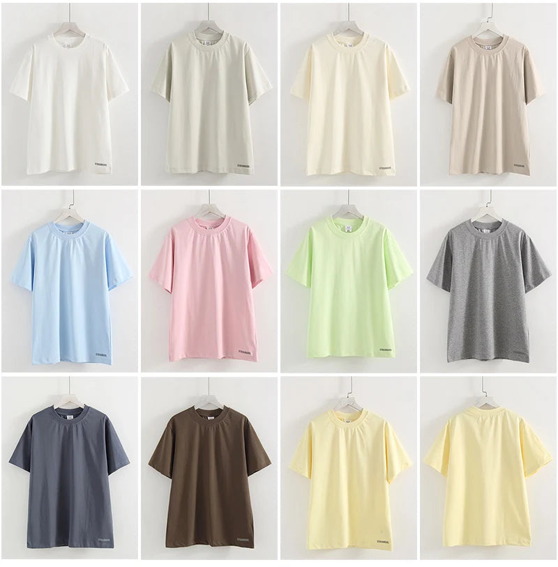 Summer Women T Shirts Oversized Cotton White Short Sleeve Baggy Tops For woman Summer Plain Loose Pink Tshirt Oversize Blue