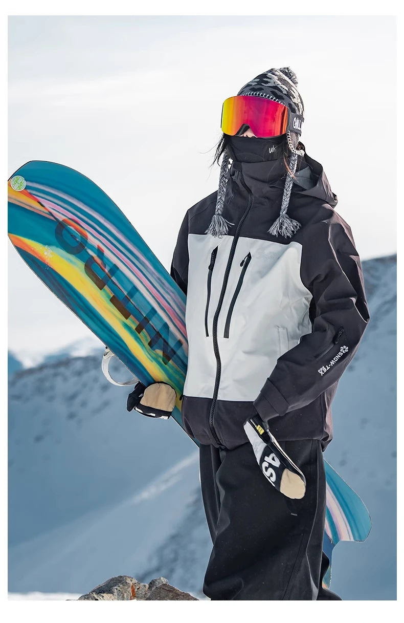 John Snow Men and Women's Winter Waterproof Warm Ski Jacket Professional Breathable Mountaineering Jacket Outdoor Snow Coat