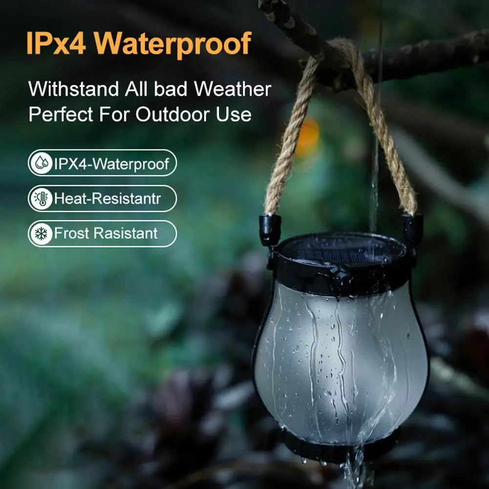 Solar Lanterns Outdoor Waterproof With Realistic Flickering Flame, Dual Charging (USB/Solar) For Yard Patio Garden Porch Decor