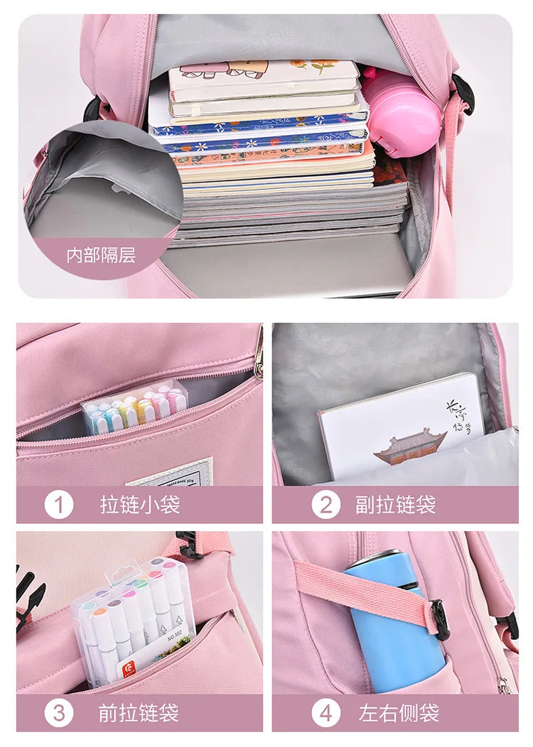 Backpack Children School Bag Back Pack For Boy Girl Kid Child Teenager Class Schoolbag Primary High Bookbag Female Women Teens