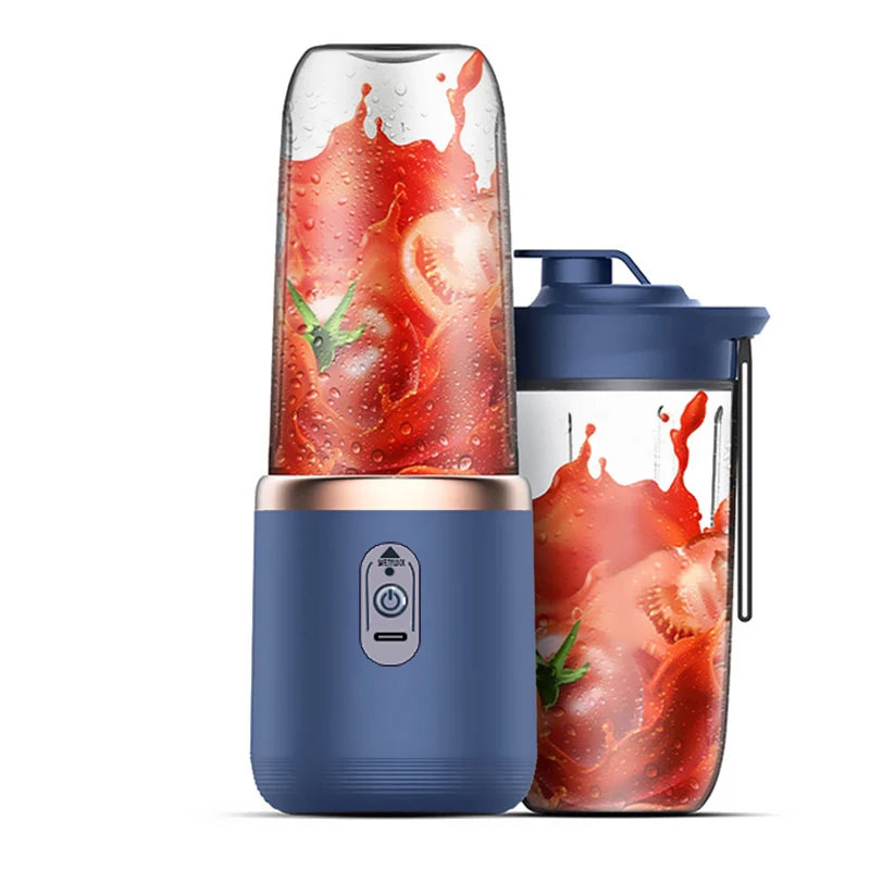 400ML Portable Blender Bottle Electric 6 Blades Multifunction USB Juice Smoothie Maker with Ice Crush Cup Food Processor
