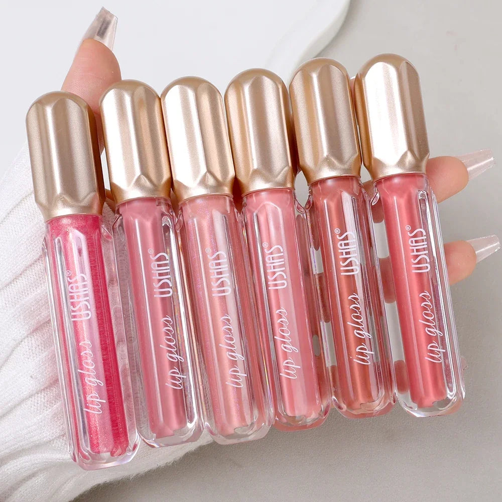 Glitter Pearlescent Lip Gloss Moisturizing Lasting Non-Stick Cup Sexy Shimmer Shine Red Liquid Lipsticks Women Makeup Cosmetics
