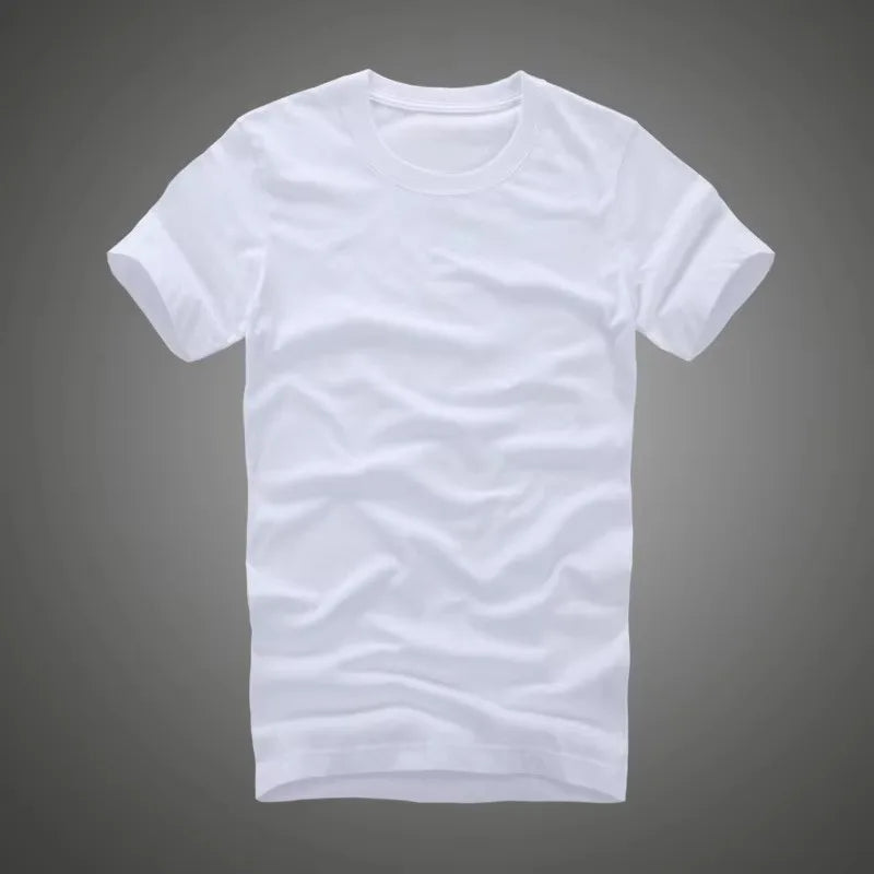 Men's 100% pure cotton solid color O-neck short-sleeved T-shirt high quality top soft clothing spring and summer new