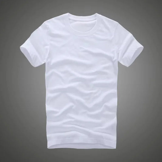Men's 100% pure cotton solid color O-neck short-sleeved T-shirt high quality top soft clothing spring and summer new