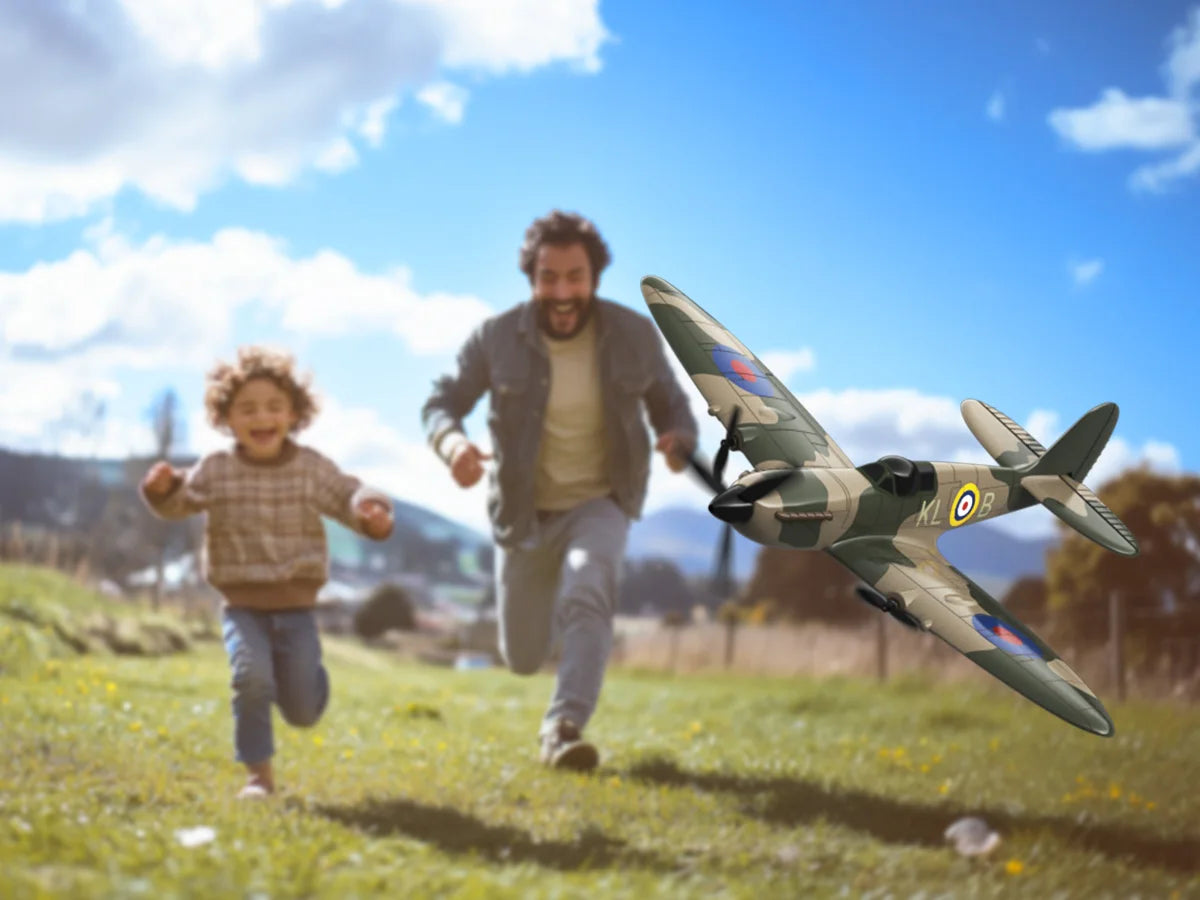 Spitfire RC Plane 2.4G 3CH Gyro Stabilizer Fixed Wing EPP Foam 400MM Wingspan Airplane RTF Fighter for Boys Children