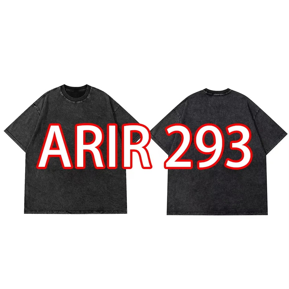 Anime Pain Printed T Shirt Men Retro Washed 100% Cotton Tops Tees Harajuku Tshirt Streetwear Hip Hop Male T-shirts 765