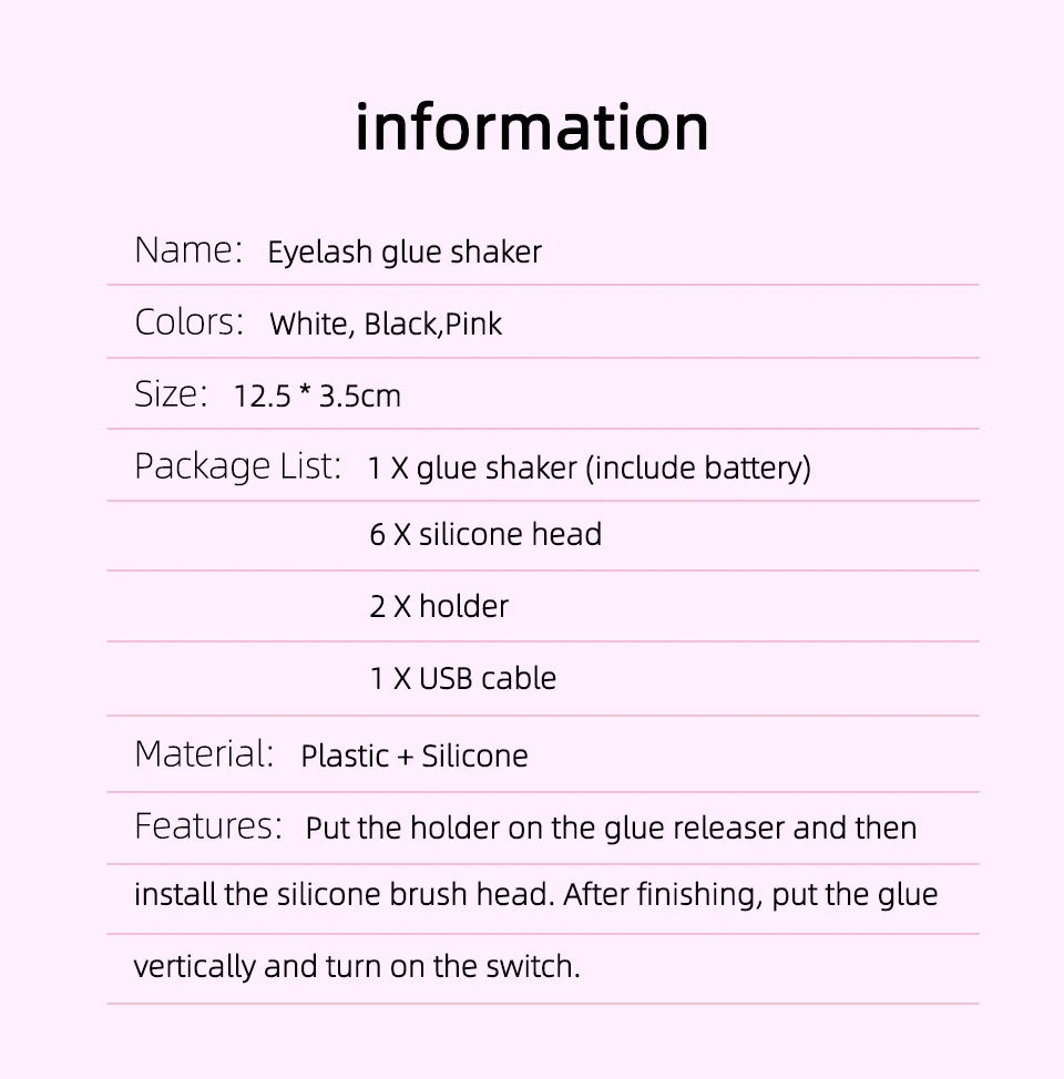 Portable Eyelash Glue Shaker USB Electric Wake-up Device for Nail Polish Tattoo Ink Pigment Liquid Shaking Machine Eyelash Tools