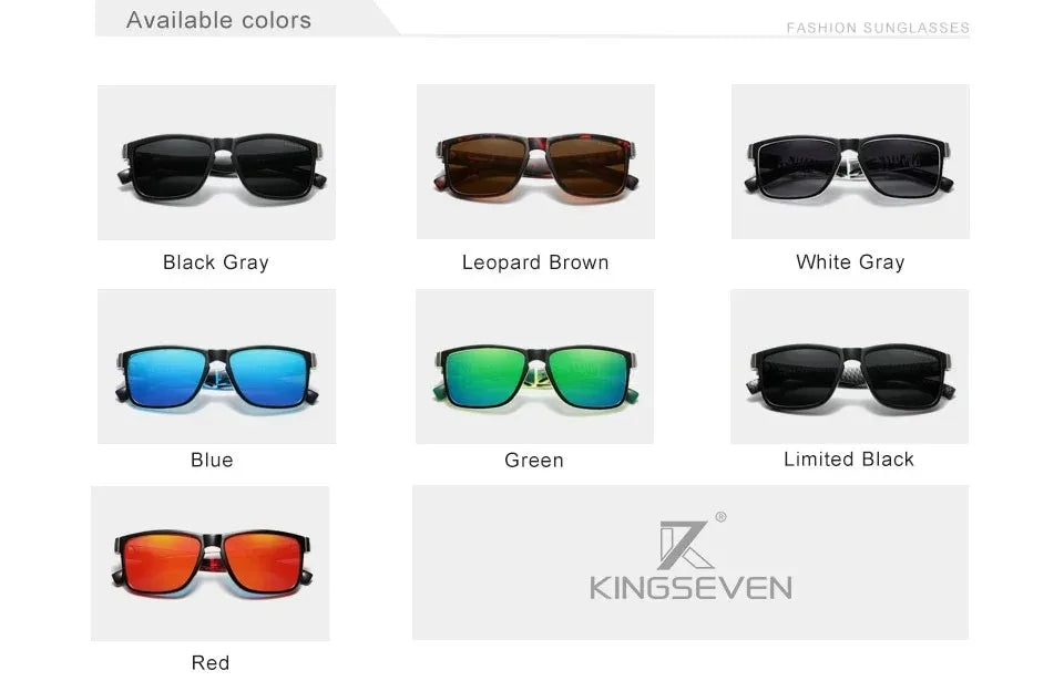 KINGSEVEN Polarized Lens Sun Glasses Women High Quality Retro Men Square Full Frame Decorative Glasses UV400 Goggles Eyewear