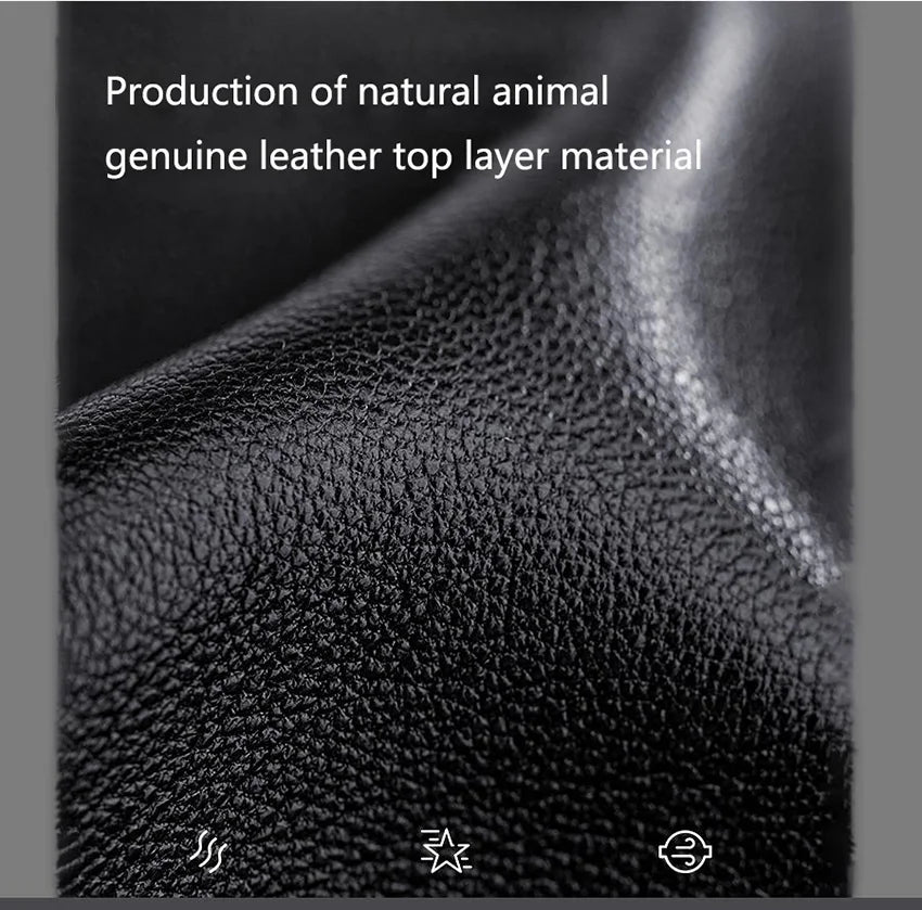 Winter Thick Sheepskin Fur Lining Warm Goatskin Gloves Men's Deerskin Pattern Leather Sheep Shearing Cold-Proof Finger Gloves