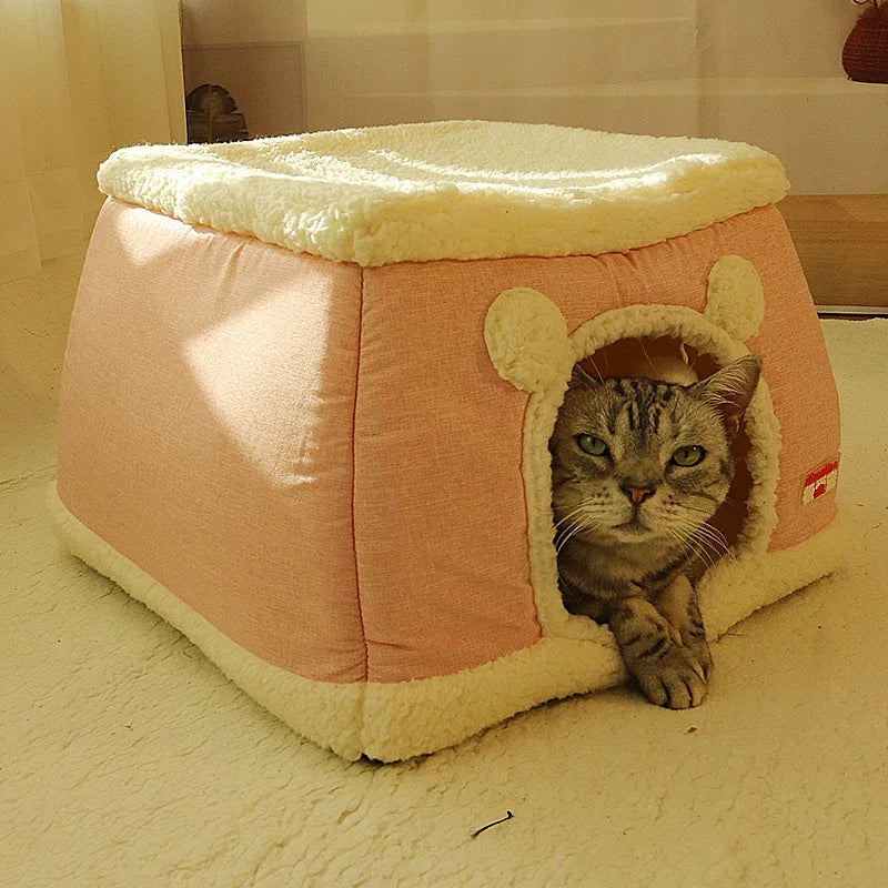 New 360 Degree Fully Enclosed Electric Heating Cat and Dog House Cat Nest Winter Warmth Constant Temperature Cat Beds Blanket