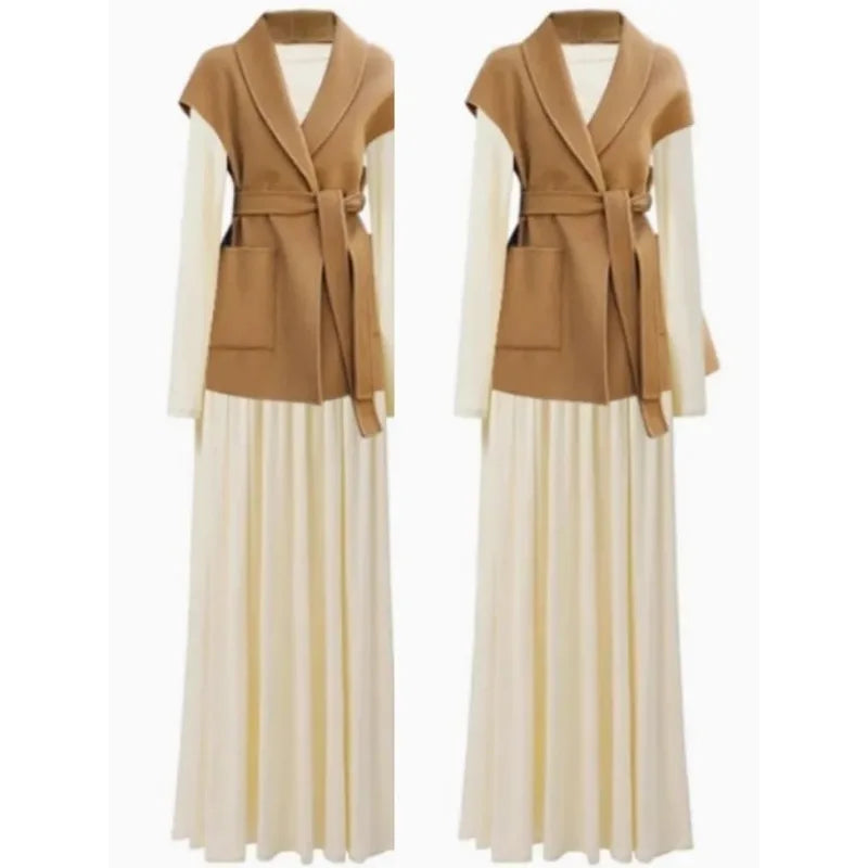 Fashion Wool Vest for Women Autumn and Winter Double-Sided Wool Mid-length Waistcoat Coat Elegant Female Horse Clip Tops Jacket