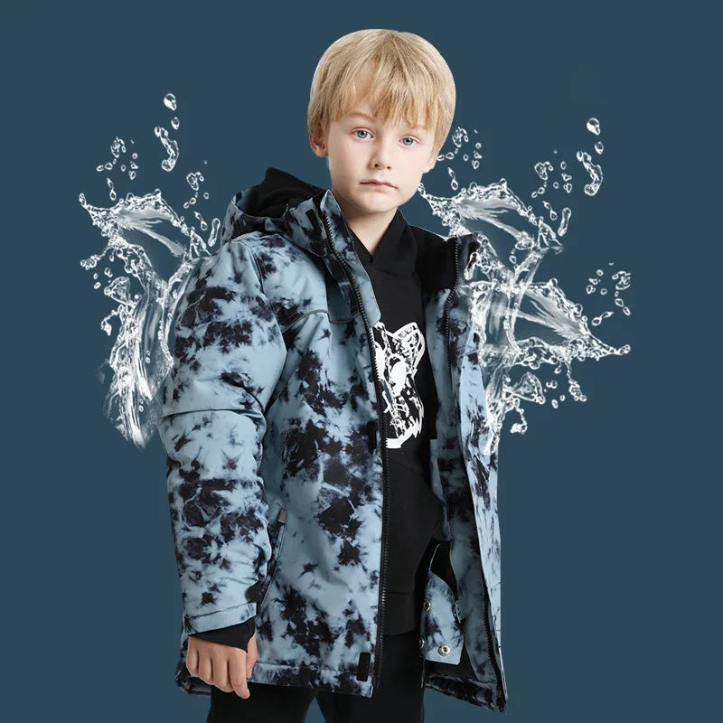 Winter Ski Jackets Children Waterproof Thickening Snowboarding Jackets Boys Thermal Coldproof Windproof Skiing Clothes Coats