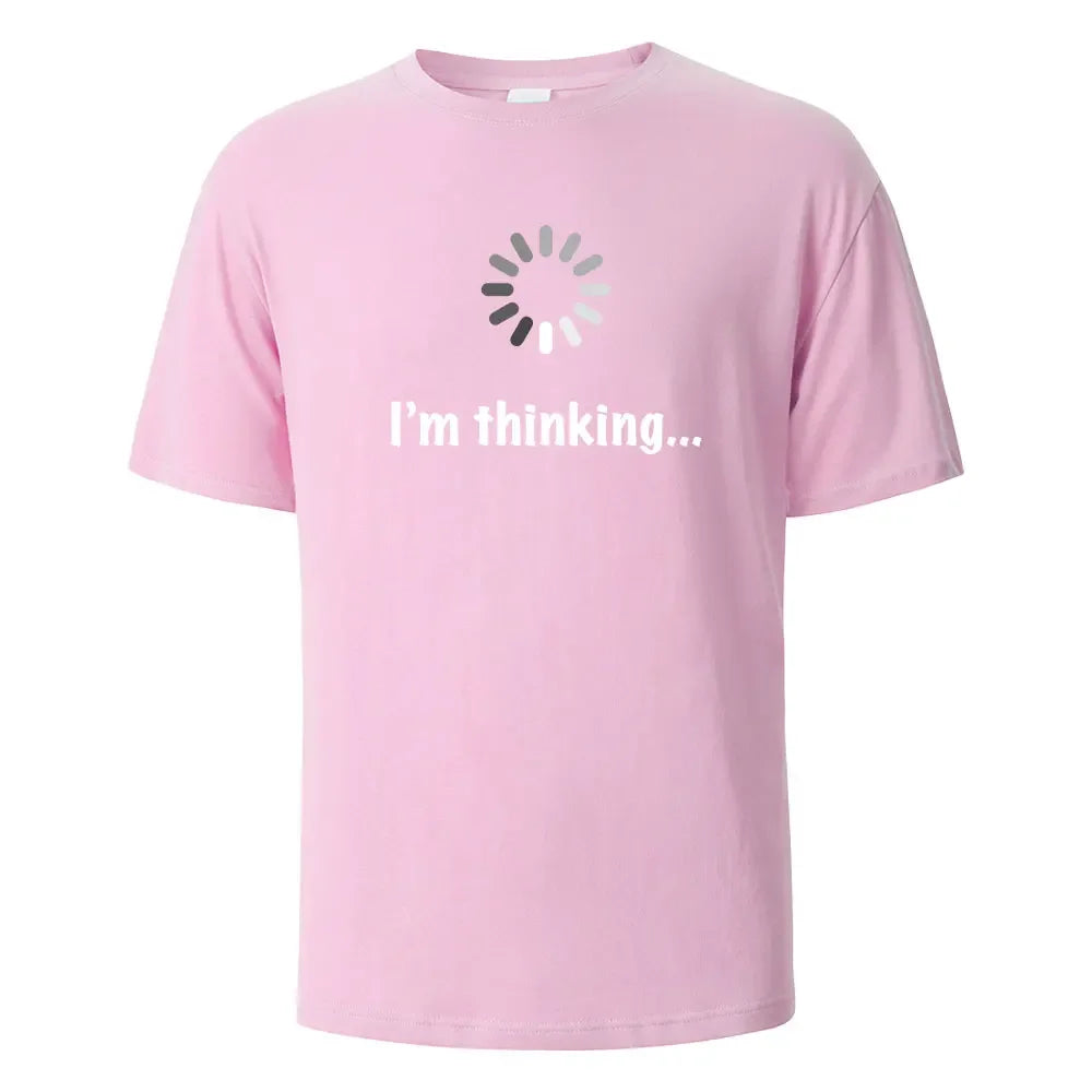 I'm Thinking printed T-shirt for men 100% cotton casual short-sleeved top high-quality summer T-shirt