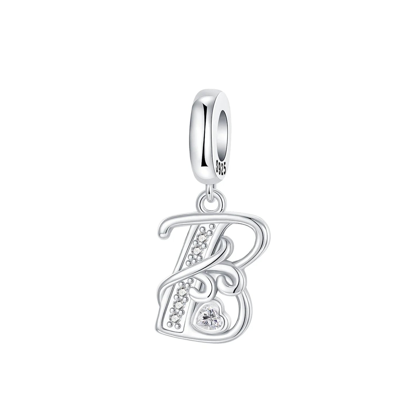 925 Sterling Silver Full series of A-Z letters pendant Charms For Original  Bracelet Charm Necklace Diy Female Jewelry