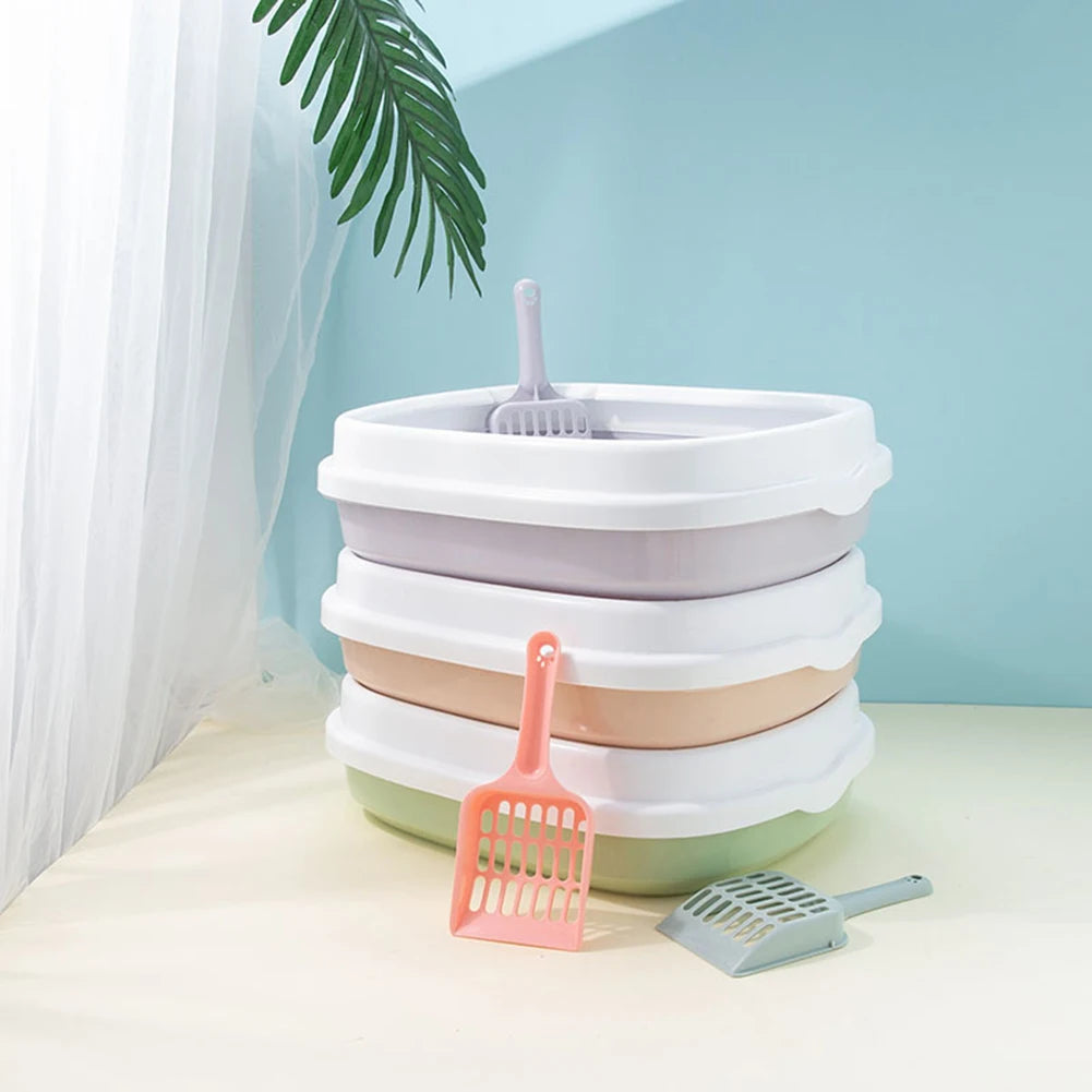 Pet semi enclosed thick cat litter box anti splash cat toilet large capacity cat litter box pet supplies cleaning supplies