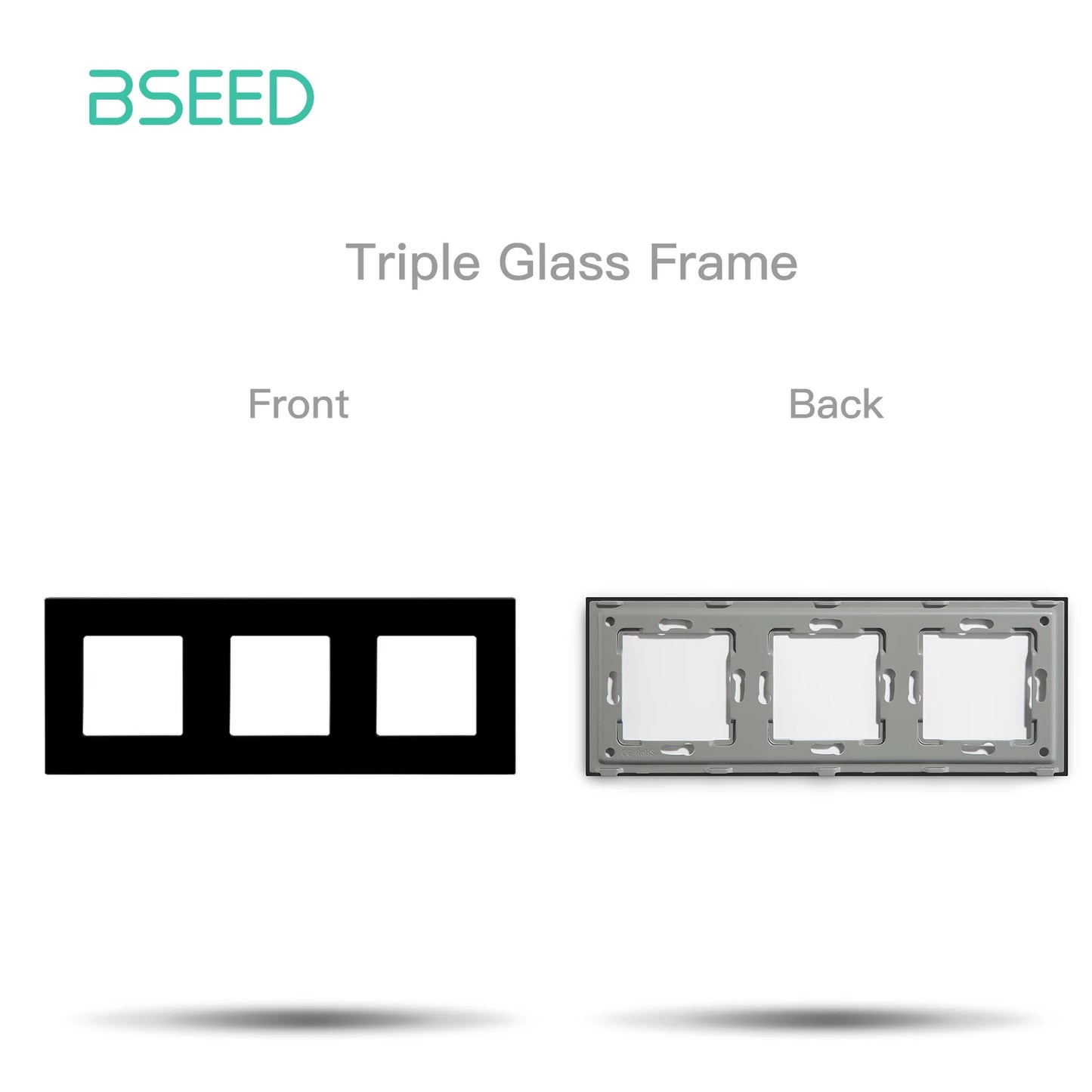 BSEED Glass Frame Panel Single Double Frames Wall Socket Part Triple Four Frames DIY Part with Metal Frames USB TYPE-C Socket