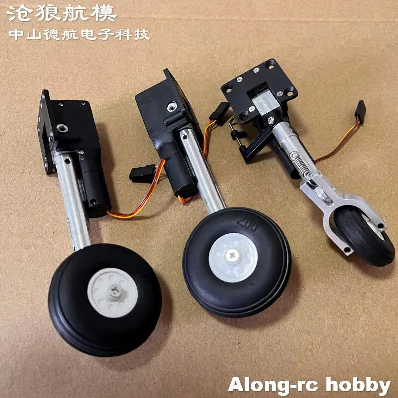 RC Plane Models Parts Height 111mm Retractable Landing Gear with PU Wheels for 2-3.5kg Hobby Airplane Aircraft DIY Jet Fighter