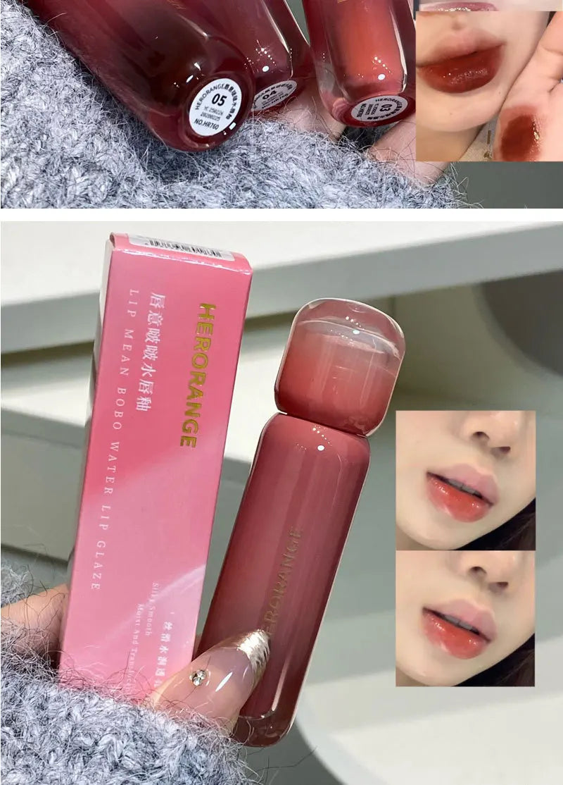 Smoked Grape Purple Red Lip Glaze Mirror Water Lip Gloss Moisturizing Liquid Lipstick Clear Tint Makeup Korean Women Cosmetics