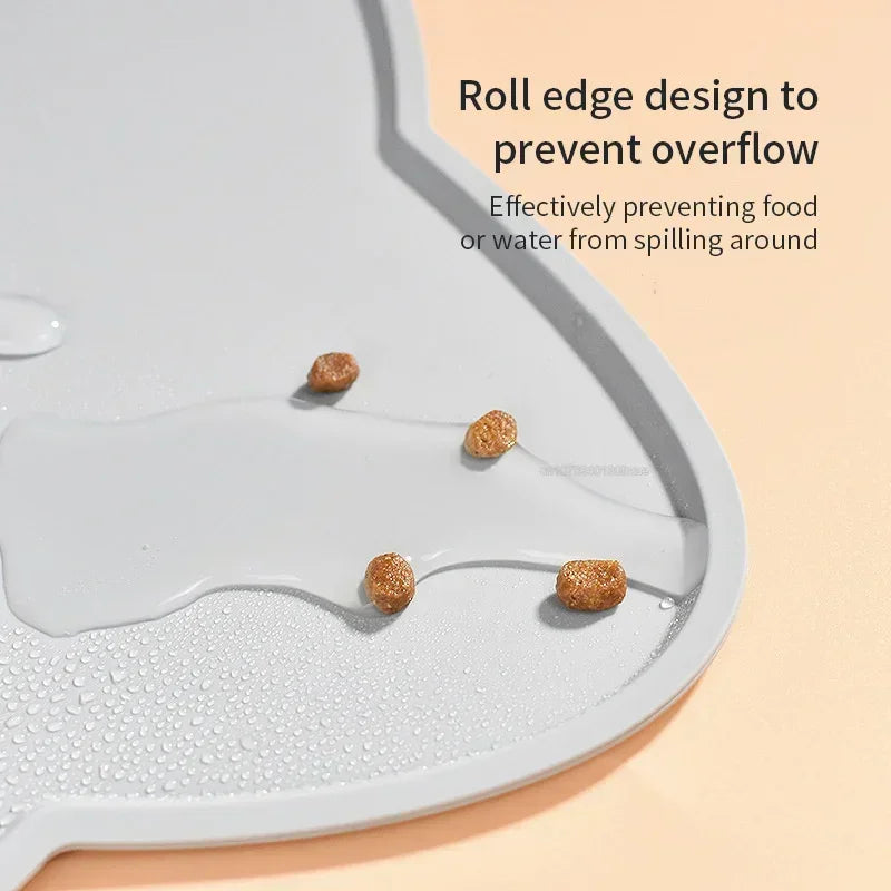Waterproof Pet Mat for Dog Cat Solid Color Silicone Pet Food Feeding Pad Pet Bowl Drinking Mat Portable Dog Feeding Mat Placemat