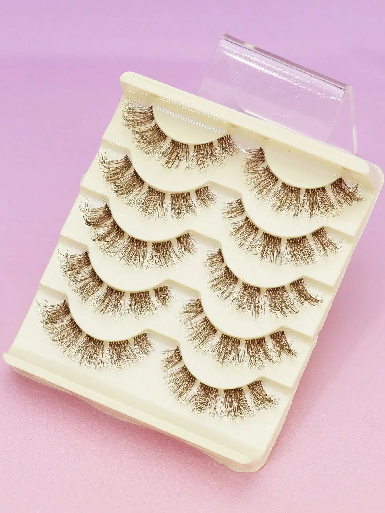 5/7/10 Pairs brown DIY Lashes Natural Clear Eyelash Volume Natural Eyelashes Soft Cross Cat Lashes Extended Outer Corner Eyelash