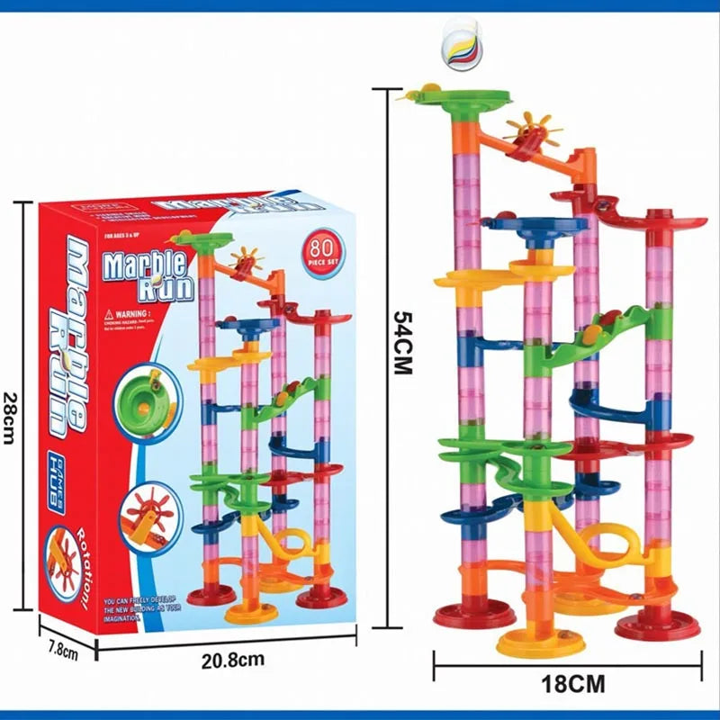Marble Run Race Track Building Blocks Kids DIY Maze Ball Roll Toy Marble Run Race Coaster Set Marble Slide Pipes  Puzzle Toys