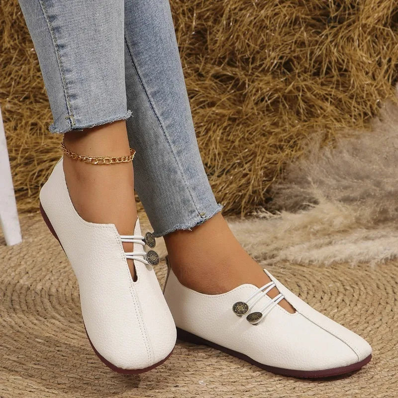 Women's Flat Shoes Soft and Comfortable Walking Light Non-slip Loafers Fashion Women's Leather Shoes Spring and Autumn 2024 New