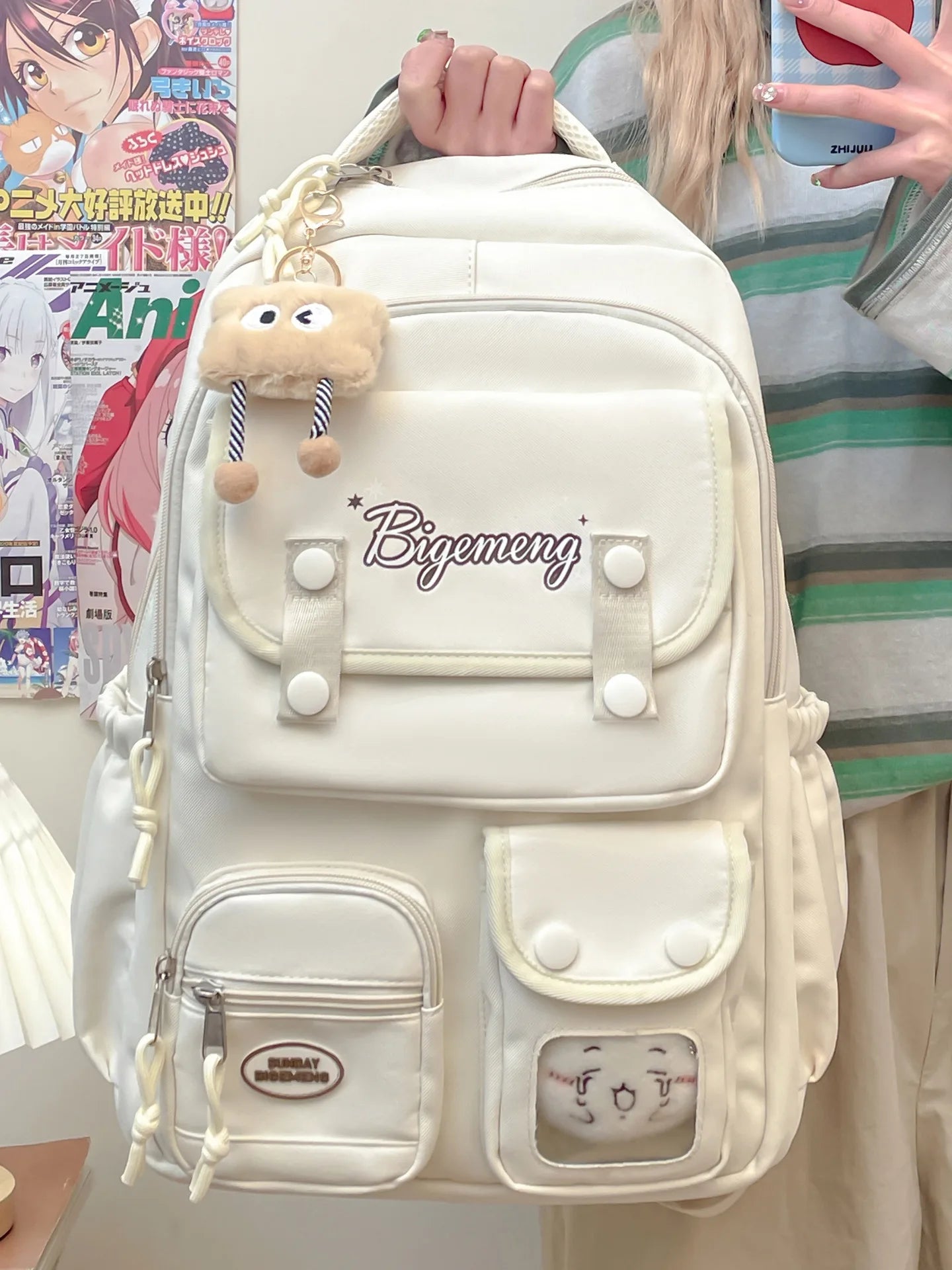 2025 cute student Backpack schoolbag For High School And Primary School Student Campus Versatile Backpack with doll